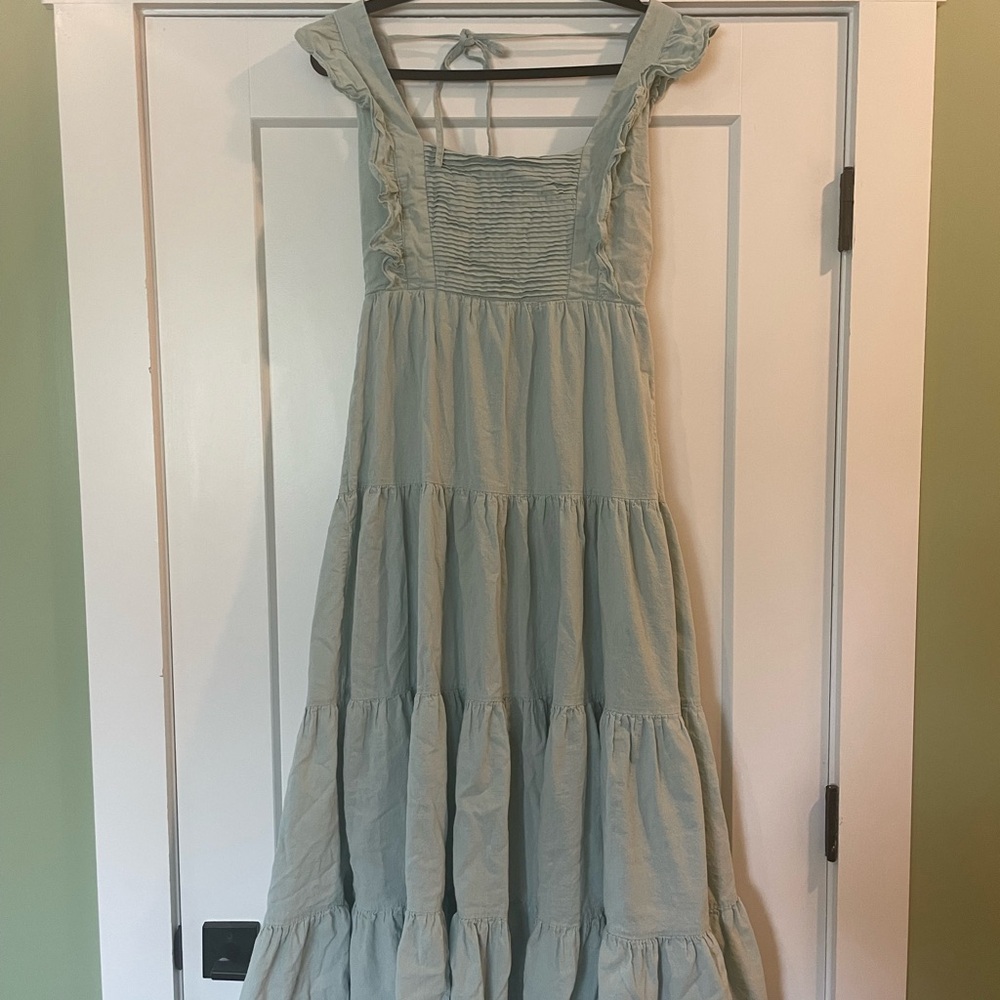 Light Blue Tiered Maxi Dress